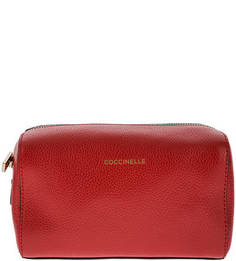 Красная кожаная косметичка Travel Items Coccinelle