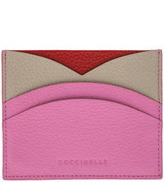 Трехцветная визитница из зерненой кожи Ambre Coccinelle