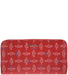 Кошелек из натуральной кожи Metallic Heart Print Coccinelle