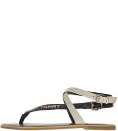 Летние кожаные сандалии с металлическим декором Tommy Hilfiger