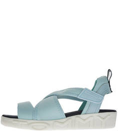 Сандалии голубого цвета из текстиля Tommy Hilfiger