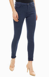 Синие хлопковые брюки зауженного кроя Guess