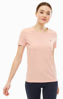 Однотонная хлопковая футболка с короткими рукавами Lacoste