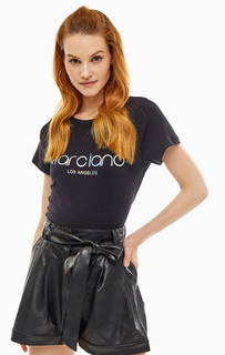Хлопковая футболка с контрастным принтом Marciano Guess