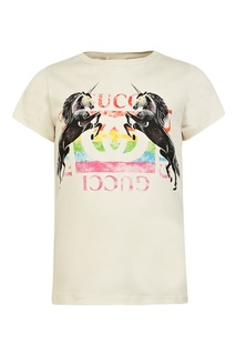 Футболка с единорогами Gucci Kids