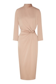 Бежевое платье с драпировкой Laroom