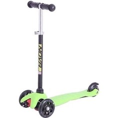 Самокат 3-х колесный NOVATRACK Disco-kids, свет. колеса черно-зеленый 120H. DISCOKIDS. BGN9