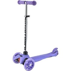 Самокат 3-х колесный NOVATRACK Disco-kids, свет. колеса фиолетовый 120H. DISCOKIDS. VL9