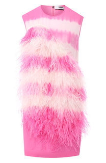 Платье с перьевой отделкой MSGM