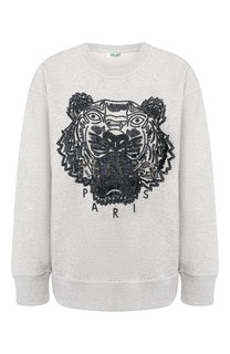Хлопковый пуловер с логотипом бренда Kenzo