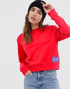 Свитшот с нашивкой-логотипом Calvin Klein - Красный