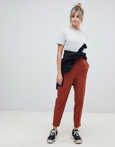 Брюки-сигареты с завышенной талией ASOS DESIGN - Красный