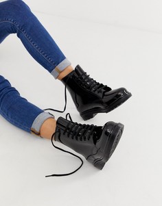Резиновые ботинки на шнуровке London Rebel - Черный