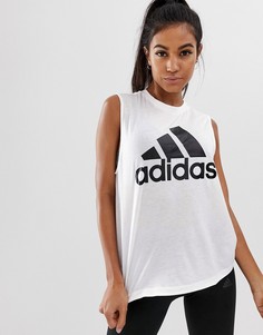 Белый топ с логотипом adidas Training - Белый