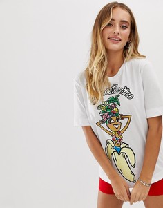 Футболка с тропическим принтом Love Moschino - Белый