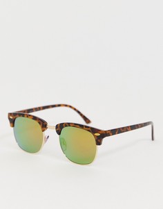 Черепаховые солнцезащитные очки в стиле ретро Jack & Jones - Коричневый