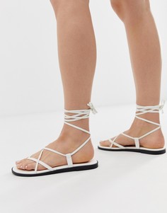 Сандалии с завязкой ASOS DESIGN Fallow - Белый