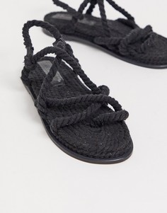 Премиум-сандалии с ремешками из толстых веревок ASOS DESIGN - Foxx - Черный
