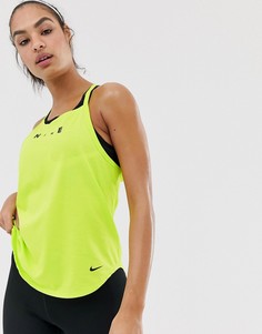 Майка цвета лайма Nike Training - Elastika - Зеленый
