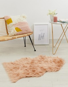 Светло-розовый ковер из искусственного меха Chickidee - Розовый