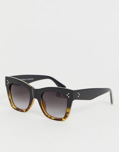 Черные квадратные солнцезащитные очки oversize с черепаховым узором AJ Morgan - Черный