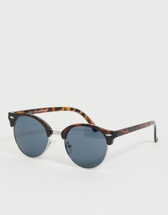 Круглые солнцезащитные очки в черепаховой оправе New Look - Коричневый
