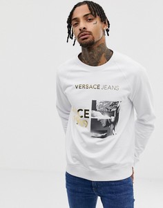 Белый свитшот с логотипом на груди Versace Jeans - Белый