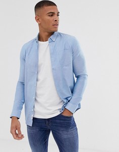 Голубая оксфордская рубашка Burton Menswear - Синий
