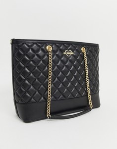 Стеганая сумка с логотипом Love Moschino - Черный