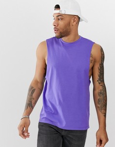 Фиолетовая свободная майка из органического хлопка с глубокими проймами ASOS DESIGN - Фиолетовый