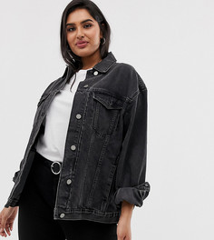 Черная выбеленная джинсовая куртка ASOS DESIGN Curve - Черный