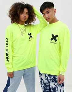 Яркая футболка с логотипом COLLUSION Unisex - Желтый