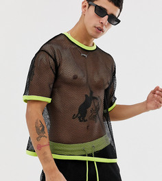 Фестивальная укороченная сетчатая футболка с флуоресцентной окантовкой Reclaimed Vintage - Черный