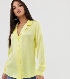 Свободная рубашка из атласной ткани ASOS DESIGN Tall - Желтый