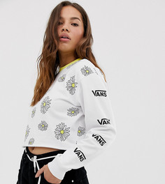 Эксклюзивный белый свитшот с принтом маргариток Vans - Белый