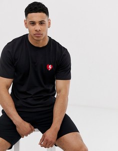 Длинная футболка с вышитым сердцем Only & Sons - Черный