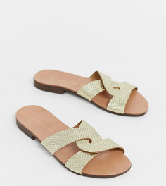 Кожаные сандалии металлик New Look wide fit - Золотой