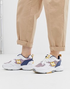 Бело-фиолетовые кроссовки New Balance 608 - Белый