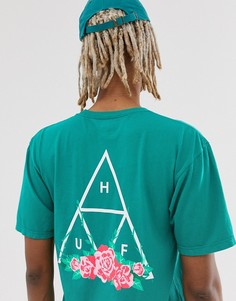Зеленая футболка HUF City Rose - Зеленый