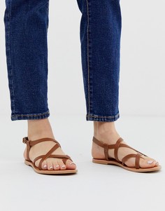 Светло-коричневые кожаные сандалии с петлей для большого пальца Steve Madden - Beloved - Бежевый