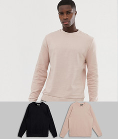 2 свитшота (черный/темно-бежевый) ASOS DESIGN - Мульти