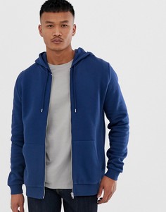 Синий худи на молнии ASOS DESIGN - Синий