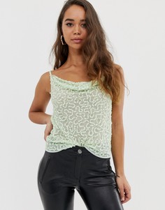 Декорированный топ на бретелях с пайетками ASOS DESIGN - Зеленый