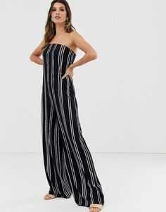 Комбинезон-бандо в полоску с широкими штанинами ASOS DESIGN - Мульти