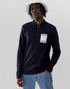 Лонгслив-поло Calvin Klein Jeans - Темно-синий