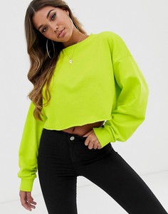 Ярко-зеленый короткий oversize-свитшот ASOS DESIGN - Зеленый