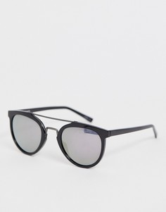 Черные блестящие солнцезащитные очки с темно-серой планкой Levis - Черный Levis®