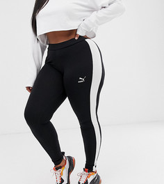 Черные леггинсы с логотипом Puma Plus Classics - T7 - Черный