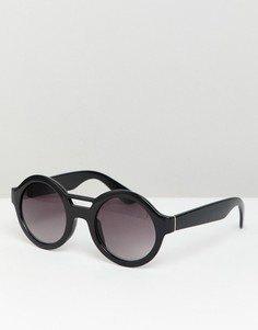 Черные круглые солнцезащитные очки ASOS DESIGN - Черный