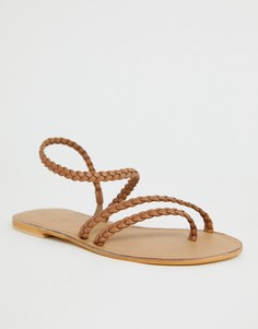 Кожаные асимметричные сандалии ASOS DESIGN - Рыжий